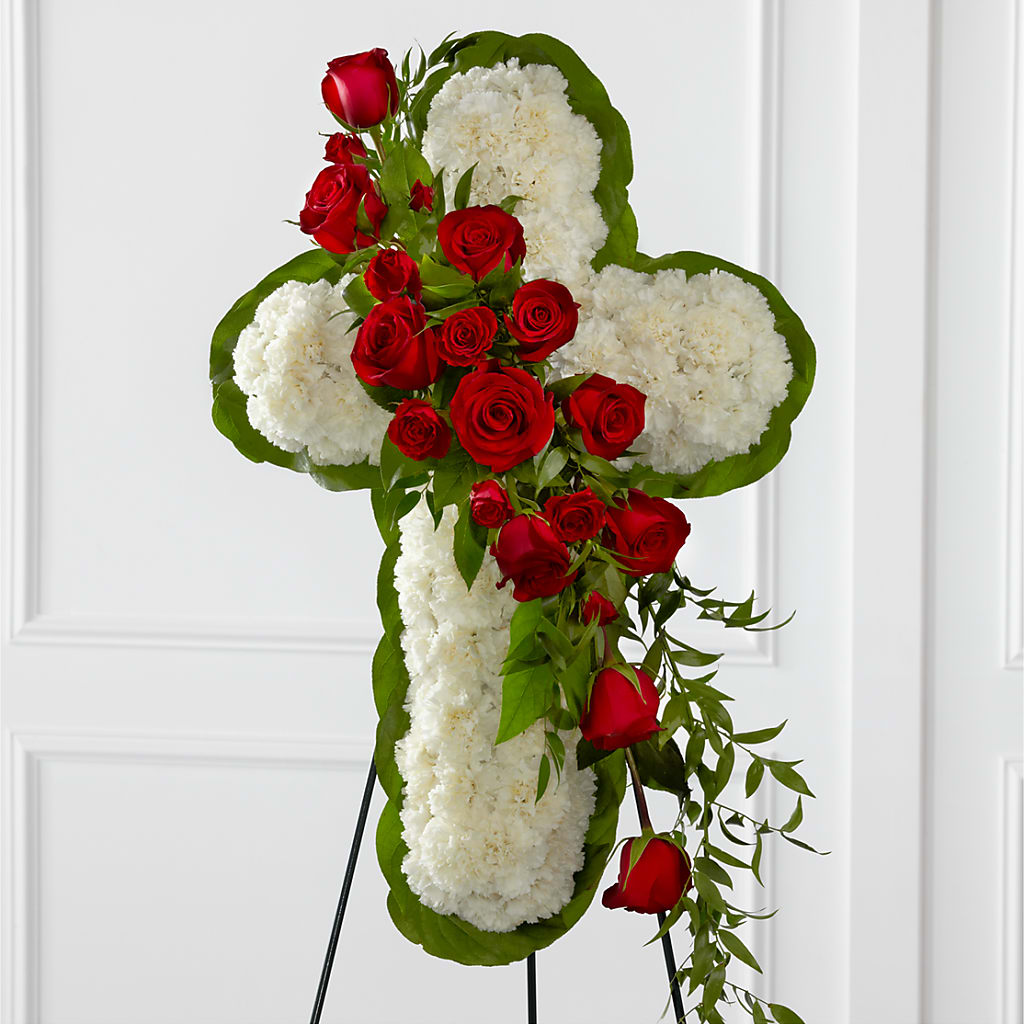 Floral Cross Easel – MONA'S BOUQUETS, Bacliff TX