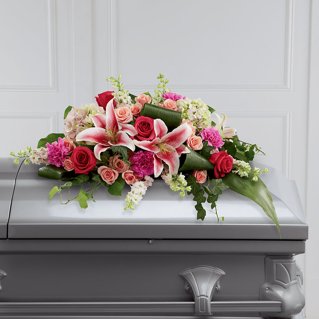 Splendid Grace Casket Spray – MONA'S BOUQUETS, Bacliff TX
