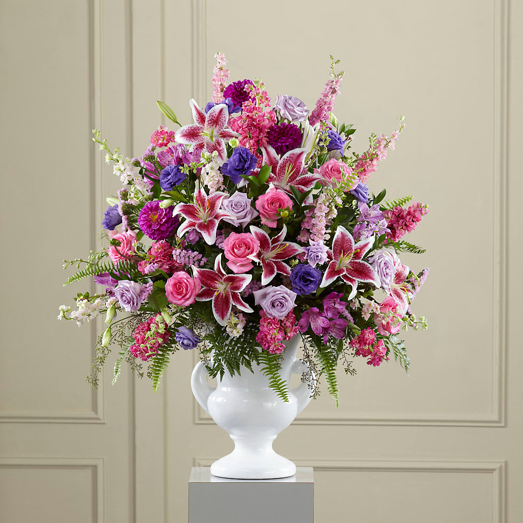 Peaceful Tribute Arrangement – MONA'S BOUQUETS, Bacliff TX