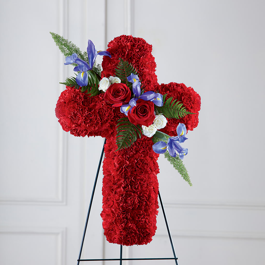 Faithful Hero Floral Cross – MONA'S BOUQUETS, Bacliff TX