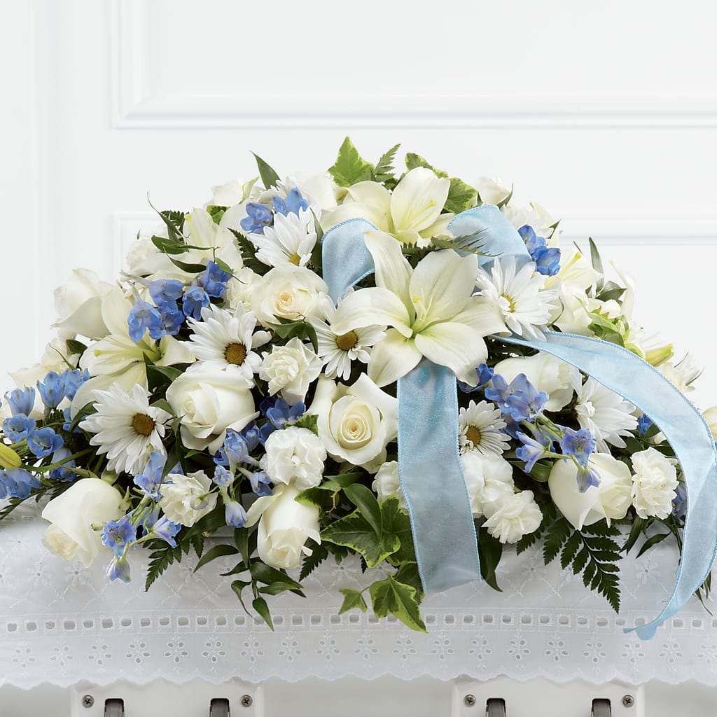Tender Treasure Casket Spray – MONA'S BOUQUETS, Bacliff TX