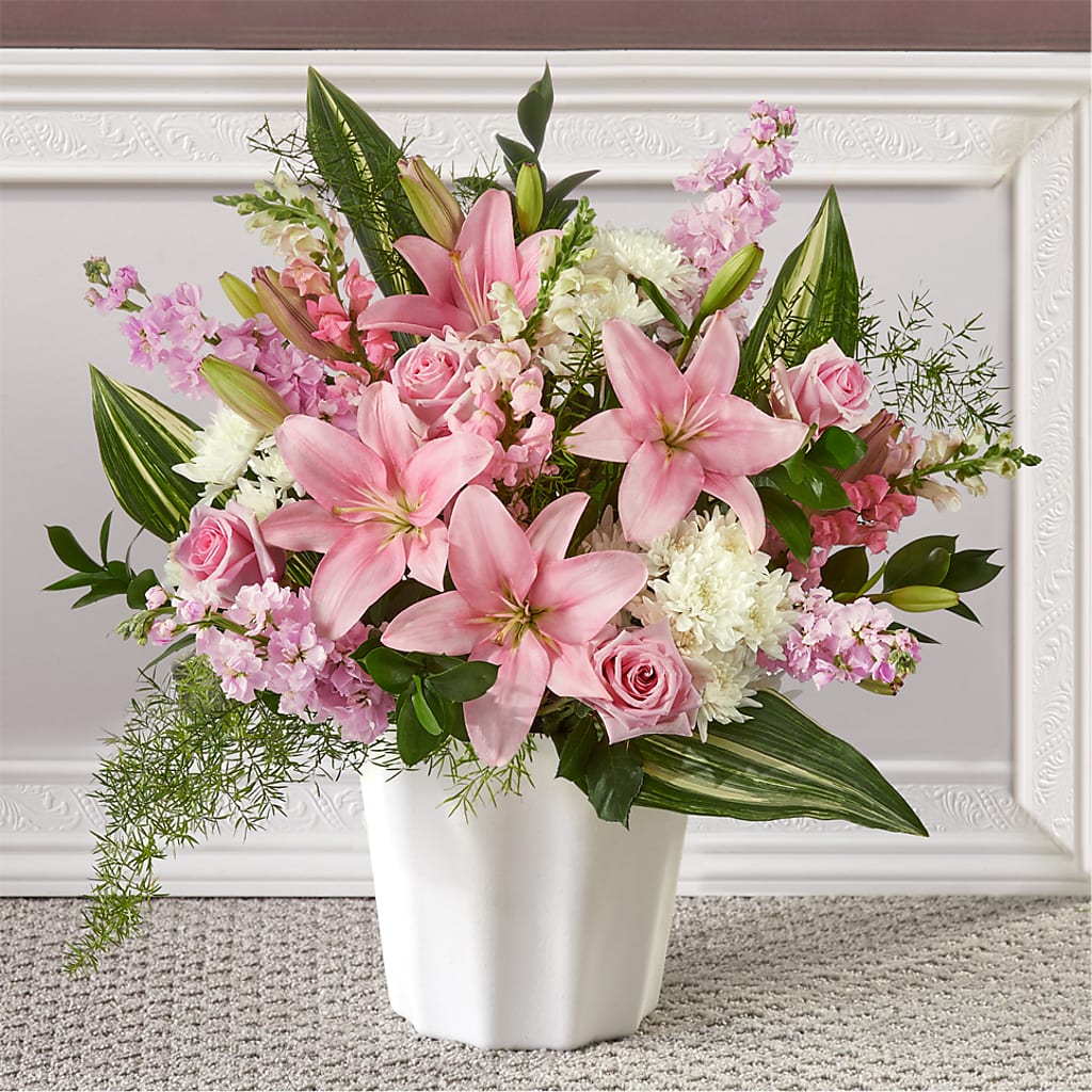 Simply Serene Floor Basket – MONA'S BOUQUETS, Bacliff TX