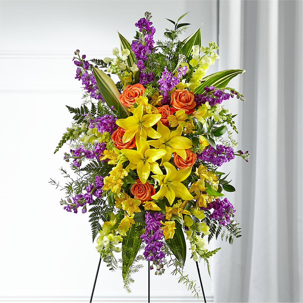 Thoughtful Prayers Standing Spray – MONA'S BOUQUETS, Bacliff TX