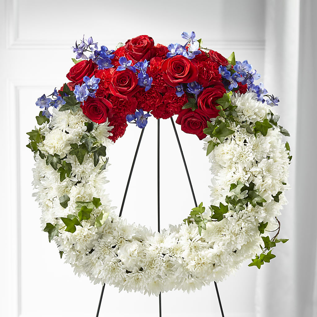 Patriotic Passion Wreath – MONA'S BOUQUETS, Bacliff TX