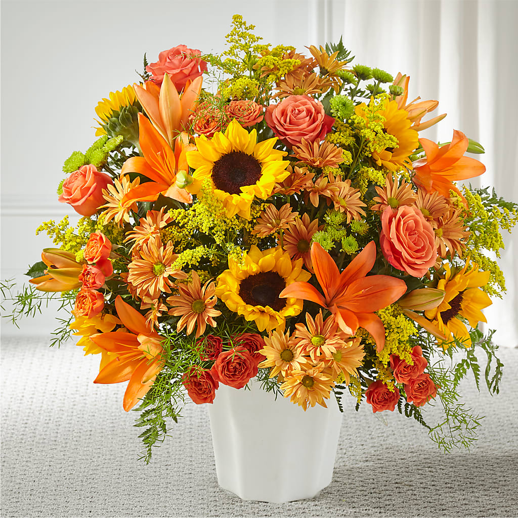 Harvest Thoughts Floor Basket – MONA'S BOUQUETS, Bacliff TX