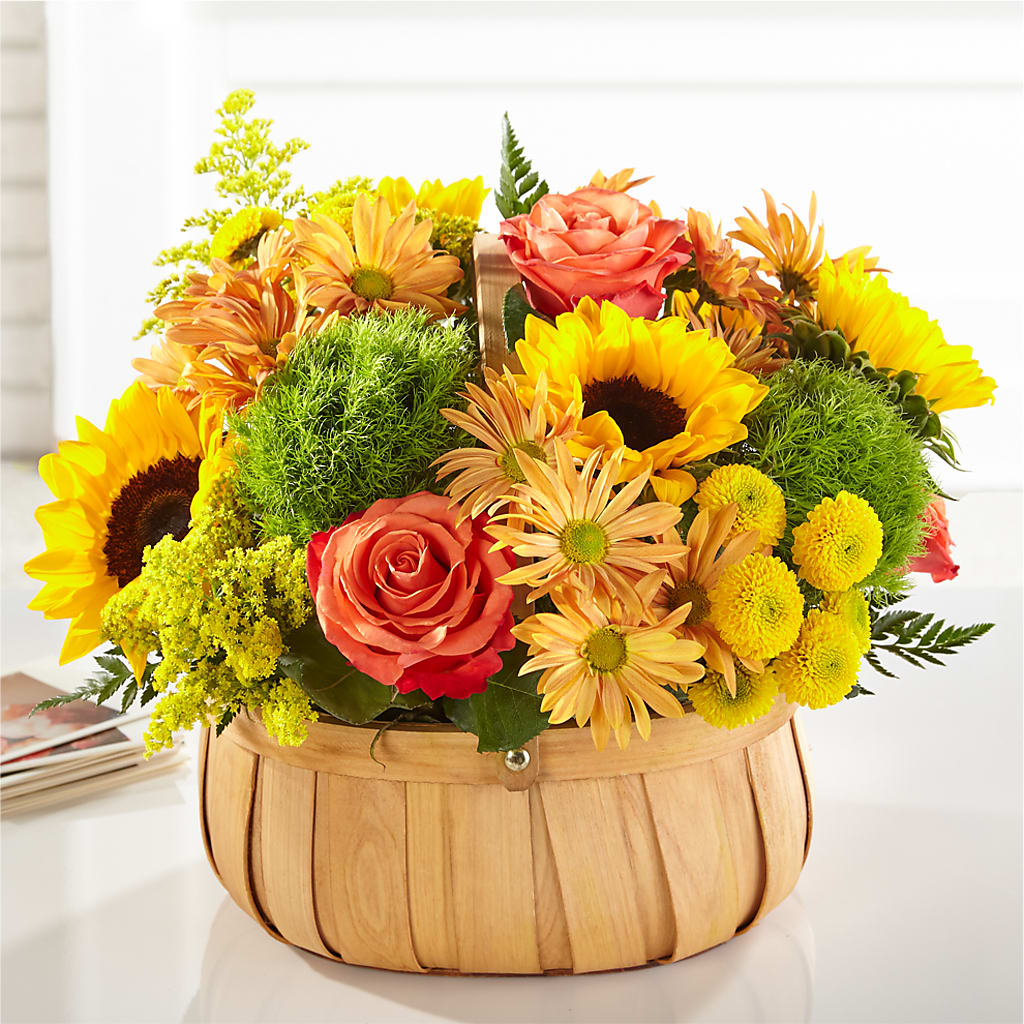 Harvest Sunflower Basket – MONA'S BOUQUETS, Bacliff TX