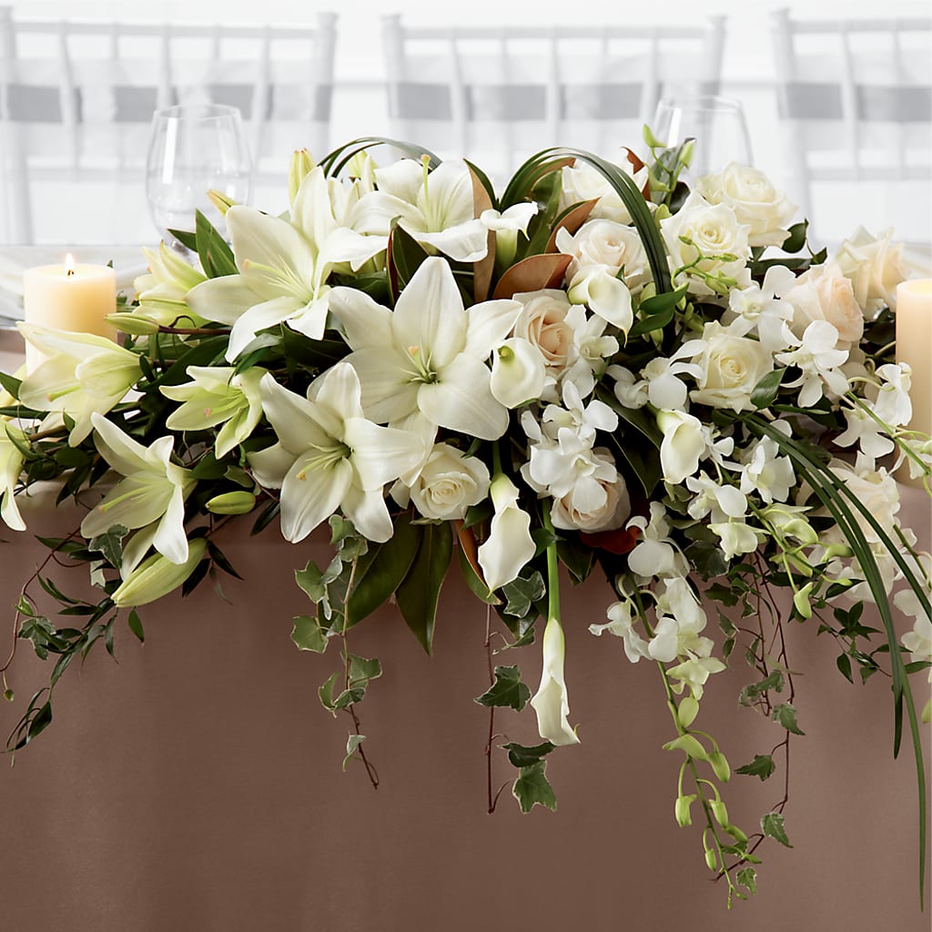 White Linen Arrangement – MONA'S BOUQUETS, Bacliff TX