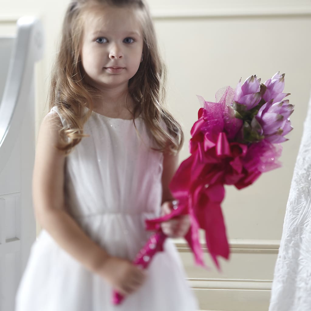 Sparkle Pink Flower Girl Bouquet – MONA'S BOUQUETS, Bacliff TX
