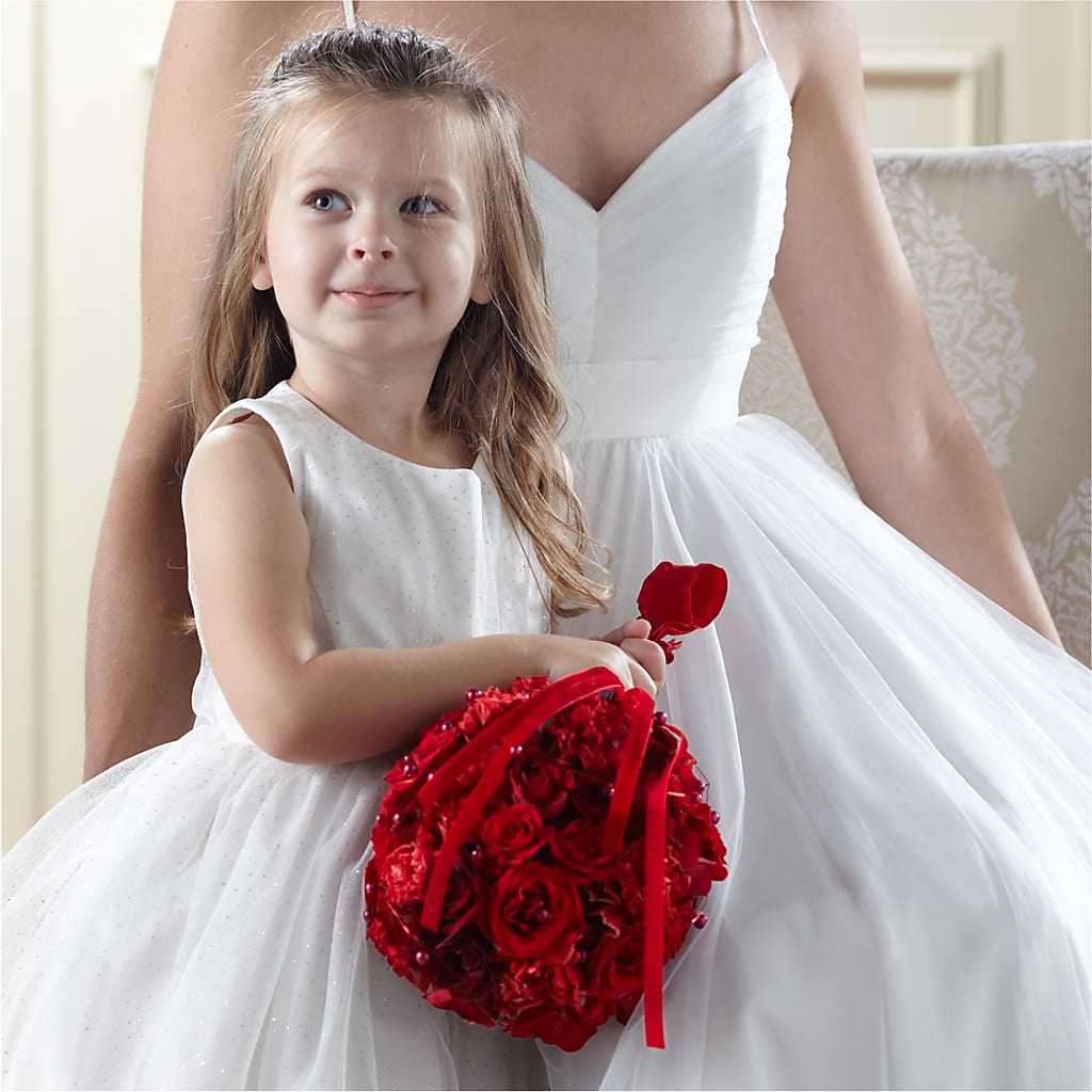 Pure at Heart Flower Girl Arrangement – MONA'S BOUQUETS, Bacliff TX