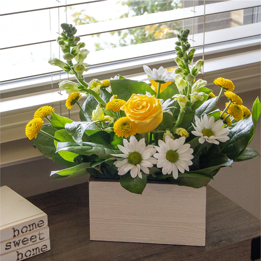 Sun Salutation Box Bouquet – MONA'S BOUQUETS, Bacliff TX