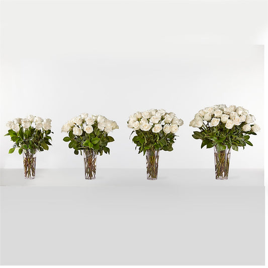 Long Stem White Rose Bouquet – MONA'S BOUQUETS, Bacliff TX