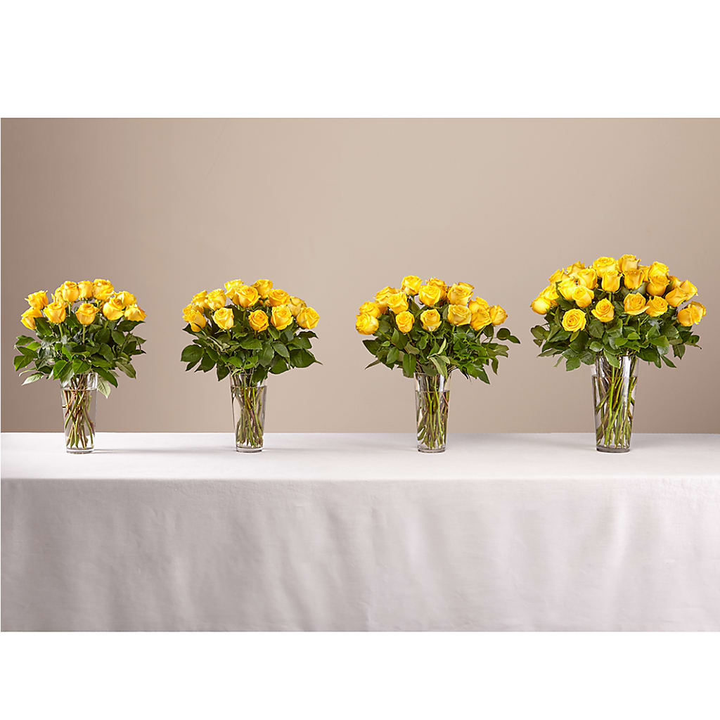 Long Stem Yellow Rose Bouquet – MONA'S BOUQUETS, Bacliff TX