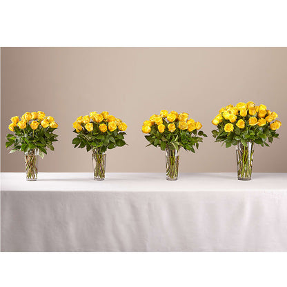 Long Stem Yellow Rose Bouquet – MONA'S BOUQUETS, Bacliff TX