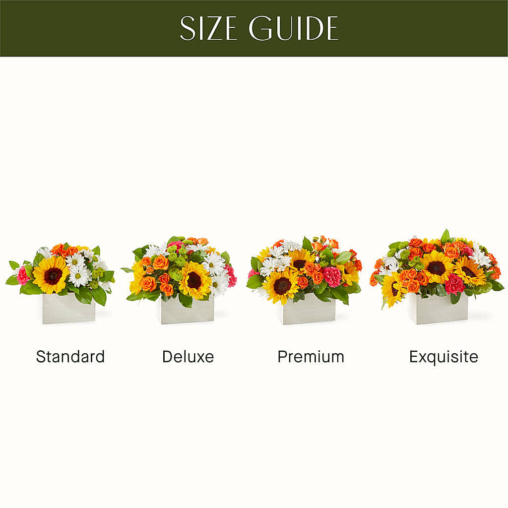 Sun-drenched Blooms Box Bouquet – MONA'S BOUQUETS, Bacliff TX