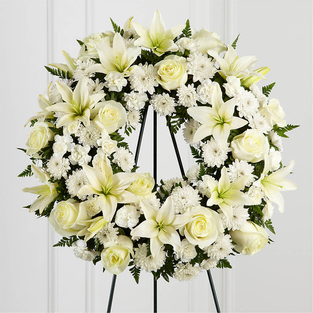 Treasured Tribute Wreath – MONA'S BOUQUETS, Bacliff TX