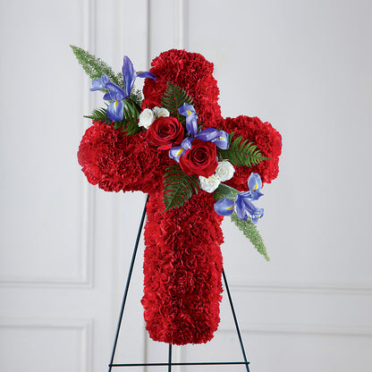 Faithful Hero Floral Cross – MONA'S BOUQUETS, Bacliff TX