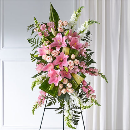Elegant Embrace Standing Spray – MONA'S BOUQUETS, Bacliff TX