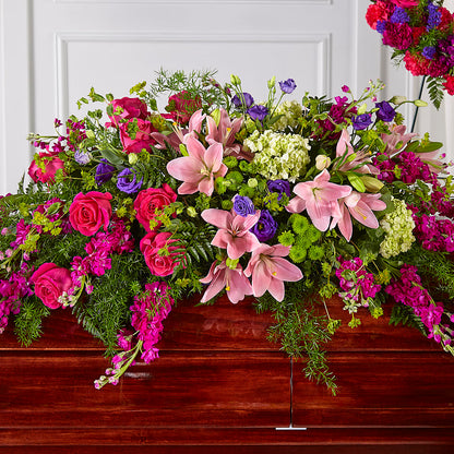 Radiant Tribute Casket Spray – MONA'S BOUQUETS, Bacliff TX