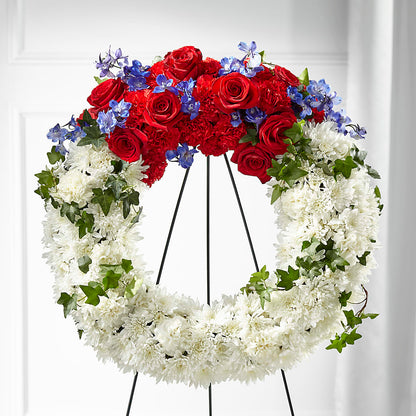 Patriotic Passion Wreath – MONA'S BOUQUETS, Bacliff TX