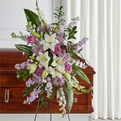 Grateful Hearts Standing Spray – MONA'S BOUQUETS, Bacliff TX