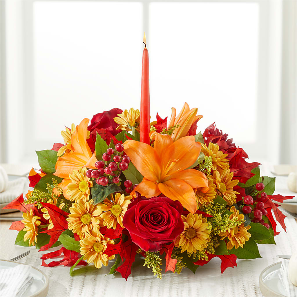Autumn's Embrace Centerpiece – MONA'S BOUQUETS, Bacliff TX