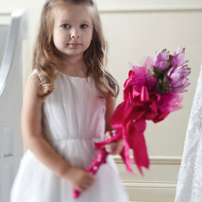 Sparkle Pink Flower Girl Bouquet – MONA'S BOUQUETS, Bacliff TX